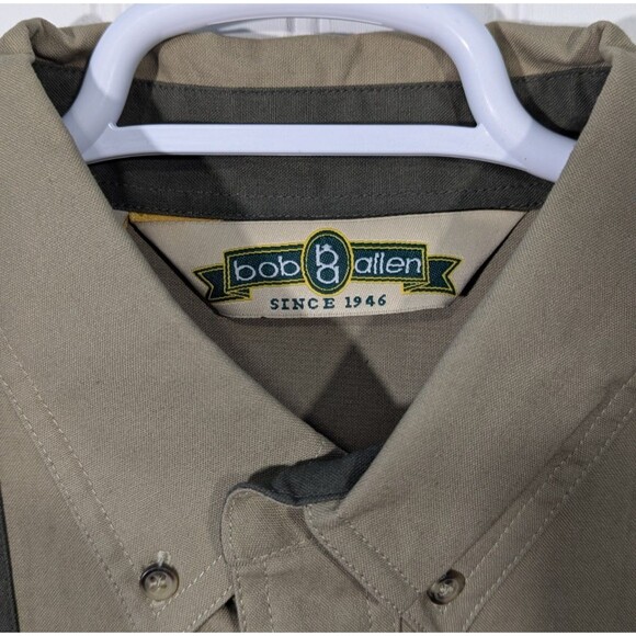 Bob Allen Shooting Shirt Men's XL Khaki & Green Hunting Outdoor Long Sleeve - Picture 5 of 12